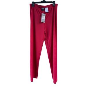 Nike Dri-FIT Women Red Ribbed Knit Straight Leg Pants XS New With Tags